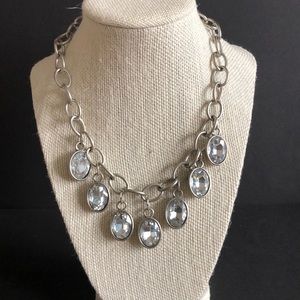 Statement clear rhinestone necklace